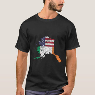 アイリッシュアメリカ国旗Alaska St Patrick'S Day Vintag Tシャツ
