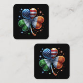 アイリッシュアメリカ国旗ST PATRICKS DAY スクエア名刺 (正面/裏面)