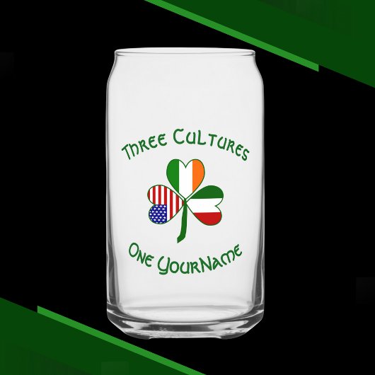 アイリッシュイタリアンアメリカン・シャムロパーソナライズされたック ガラス缶