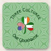 アイリッシュイタリアンアメリカン・シャムロパーソナライズされたック コースター (正面)