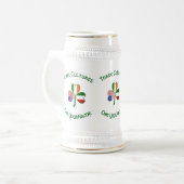 アイリッシュイタリアンアメリカン・シャムロパーソナライズされたック ビールジョッキ (正面左)