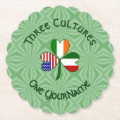 アイリッシュイタリアンアメリカン・シャムロパーソナライズされたック ペーパーコースター (正面)