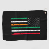 アイリッシュイタリアンアメリカ国旗アイルランドItaly ST PATRI ゴルフタオル (横)