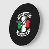 アイリッシュイタリアンハーフゲリックハーフガーリックサンパトリック ラージ壁時計 (傾斜)