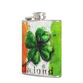 アイリッシュウォーターカラーアイルランドクローバー/国旗 フラスク (左)