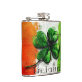 アイリッシュウォーターカラーアイルランドクローバー/国旗 フラスク (右)