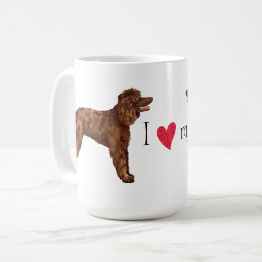 アイリッシュウォータースパニエル犬コーヒーマグ コーヒーマグカップ (正面左)