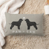 アイリッシュウォータースパニエル犬シルエット愛 – パーソナライズ ランバークッション (ブランケット)