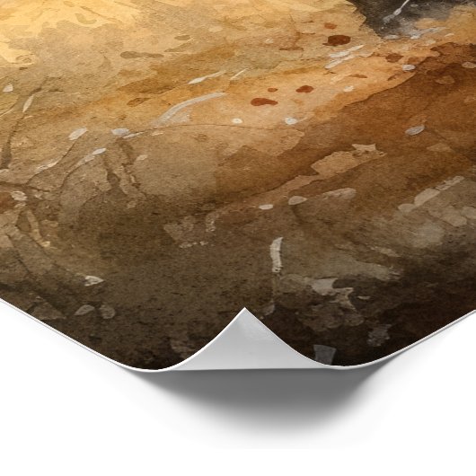 アイリッシュウォータースパニエル犬ドッグアートプリントポスター ポスター (角)