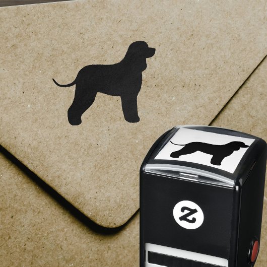 アイリッシュウォータースパニエル犬ドッグブリードシルエット セルフインキングスタンプ
