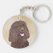 アイリッシュウォーター絵画スパニエル犬ズ – オリジナルドッグアート キーホルダー (裏面)