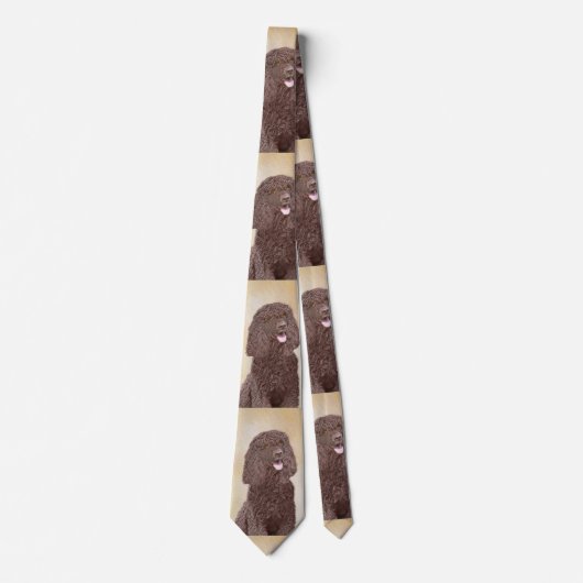 アイリッシュウォーター絵画スパニエル犬ズ – オリジナルドッグアート ネクタイ (正面)