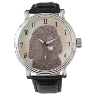 アイリッシュウォーター絵画スパニエル犬ズ – オリジナルドッグアート 腕時計