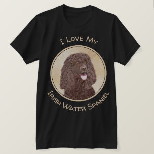 アイリッシュウォーター絵画スパニエル犬ズ – オリジナルドッグアート Tシャツ