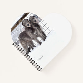 アイリッシュウルフハウンズ雪のハートの形 ノートブック