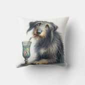 アイリッシュウルフハウンドとレトロソーダ クッション (裏面)