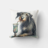 アイリッシュウルフハウンドとレトロソーダ クッション (正面)