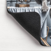 アイリッシュウルフハウンドアイロン服 マウスパッド (コーナー)