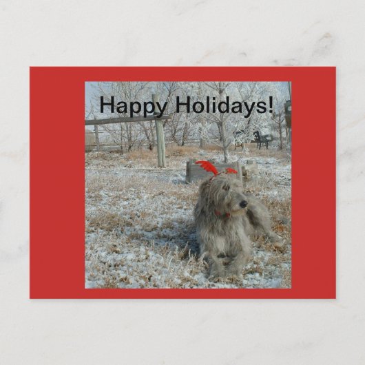 アイリッシュウルフハウンドクリスマスカード シーズンポストカード (正面)