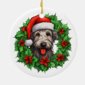 アイリッシュウルフハウンドクリスマスリース セラミックオーナメント (裏面)