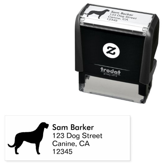 アイリッシュウルフハウンドシルエット差出人住所 セルフインキングスタンプ (インサイチュ)