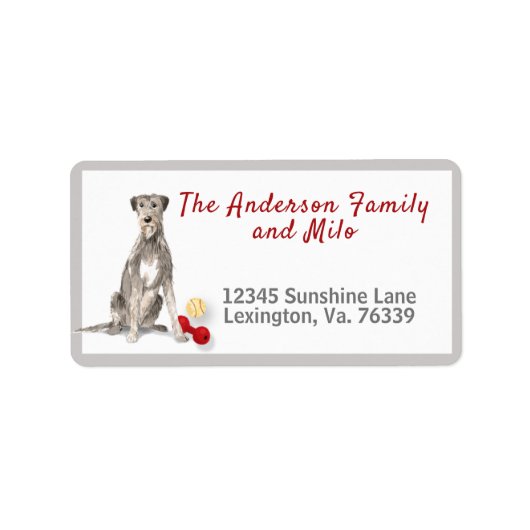 アイリッシュウルフハウンドトイズホーム差出人住所 ラベル (正面)