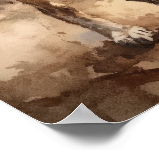 アイリッシュウルフハウンドドッグアートプリントポスター ポスター (角)