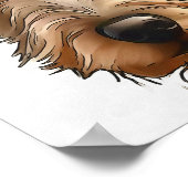 アイリッシュウルフハウンドペットポートレートブラック輪郭アート ポスター (角)