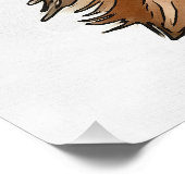 アイリッシュウルフハウンドペットポートレートブラック輪郭アート ポスター (コーナー)