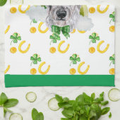 アイリッシュウルフハウンドホリデーホームデコールSt patricks day キッチンタオル (折り畳み)