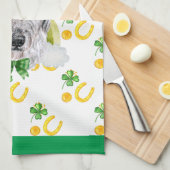 アイリッシュウルフハウンドホリデーホームデコールSt patricks day キッチンタオル (四つ折り)