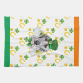 アイリッシュウルフハウンドホリデーホームデコールSt patricks day キッチンタオル (横)