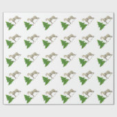 アイリッシュウルフハウンド犬はシルエットのクリスマスを育てる ラッピングペーパー (フラット)