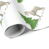 アイリッシュウルフハウンド犬はシルエットのクリスマスを育てる ラッピングペーパー (ロールコーナー)