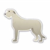 アイリッシュウルフボーダンドグブリードサイドビューシルエット シール (正面)