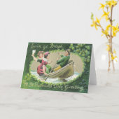 アイリッシュウーマンローボートシャムロック カード (黄色い花)