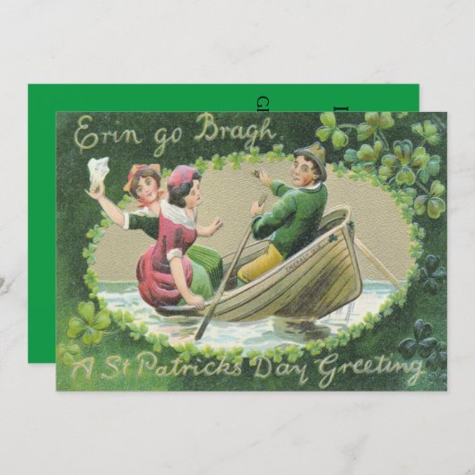 アイリッシュウーマンローボートシャムロック 招待状 (正面/裏面)