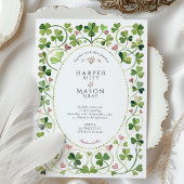 アイリッシュエレガントシャムロック&ハートウォーター結婚カラー 招待状