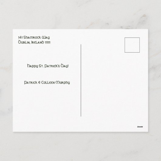 アイリッシュエレガントズとセ賛美ルト・シャムロック縁どの間 シーズンポストカード (裏面)