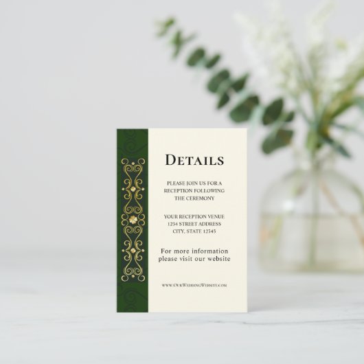 アイリッシュエレガント金ゴールドアートワーク抽象芸術グ結婚リーン エンクロージャーカード (スタンド正面)