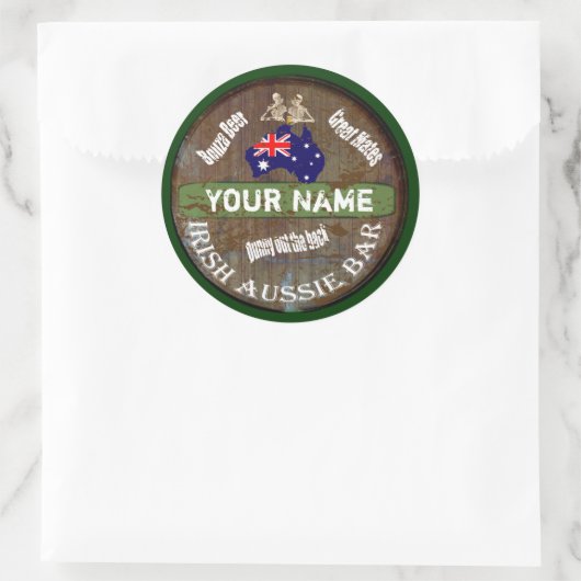 アイリッシュオパーソナライズされたーストラリアのパブサイン ラウンドシール (バッグ)