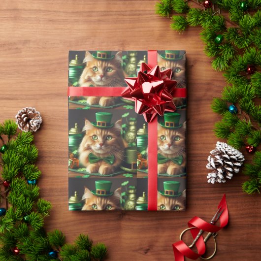アイリッシュオレンジ虎猫 ラッピングペーパー (クリスマスギフト)