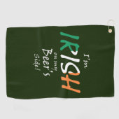 アイリッシュオンマイビール側アイルランド国旗gttにオーバーレイ ゴルフタオル (横)