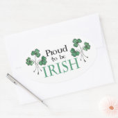 アイリッシュオ誇りを持ったバルステッカーになる緑のシャームロック 楕円形シール (封筒)