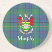 アイリッシュカウンティドネガルタータンチェックアンドコートオブアームズ コースター (正面)