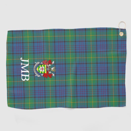 アイリッシュカウンティドネガルパーソナライズされたタータンチェック ゴルフタオル (横)