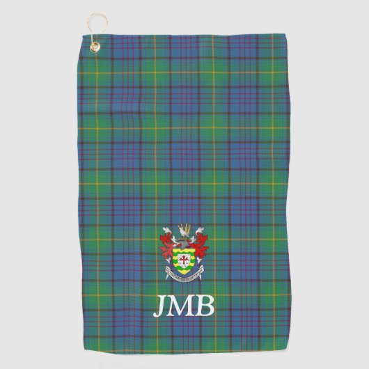 アイリッシュカウンティドネガルパーソナライズされたタータンチェック ゴルフタオル (正面)