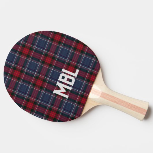 アイリッシュカウンティルースタータンチェックプレイドパーソナライズされた 卓球ラケット (横)