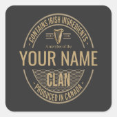 アイリッシュカカスタムナダの家族の氏名 スクエアシール (正面)