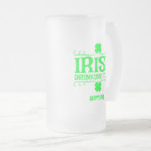 アイリッシュカスタマイズ飲みチーム、ラッキー、シャムロック フロストグラスビールジョッキ (正面右)